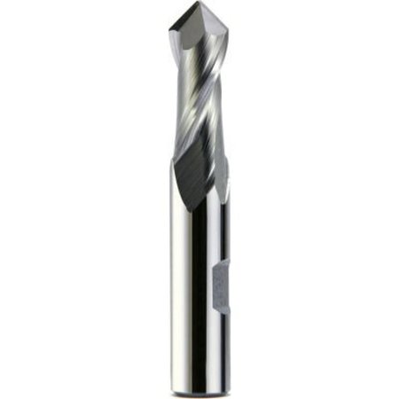 MELIN TOOL CO 1/4" Dia., 3/8" Shank, 5/8" LOC, 2-7/16" OAL, 2 Flute 90° Cobalt Drill Mill, TiCN A-1208-DP-TiCN